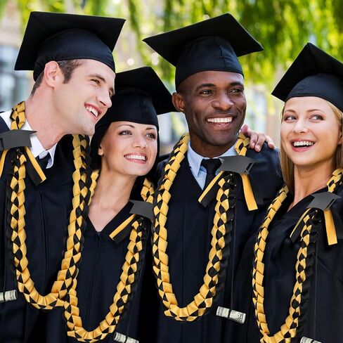 Geyee Graduation Leis 2024 مع قلم حامل المال أضف وشاح التخرج الخاص بك من فئة 2024 Ribbon Lei Braided Gold Necklace لمستلزمات حفلات التخرج بالمدرسة الثانوية، 47.2 بوصة in Saudi Arabia
