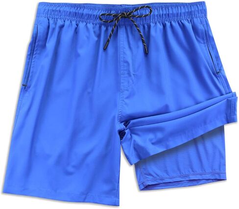 MILANKERR 7 inch Mens Swim Trunks with Compression Liner,Mens Swimming Trunks with Boxer Brief Liner Quick Dry Swim Shorts in Saudi Arabia