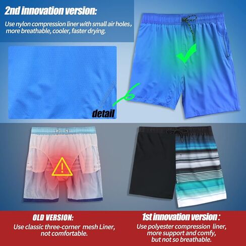 MILANKERR 7 inch Mens Swim Trunks with Compression Liner,Mens Swimming Trunks with Boxer Brief Liner Quick Dry Swim Shorts in Saudi Arabia