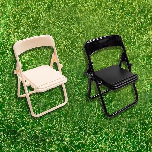 12 قطعة كراسي قابلة للطي مصغرة بمقياس 1:6 كرسي صغير أبيض وأسود قابل للطي كرسي بلاستيكي صغير للمنزل الصغير ملحقات أثاث مصغر الديكور in Kuwait