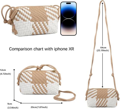 Woven Crossbody bags for women,Small Super cute bag Cell Phone Crossbody Bags Ultra Soft Shoulder Slouchy Handbags in Kuwait