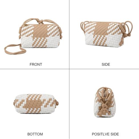 Woven Crossbody bags for women,Small Super cute bag Cell Phone Crossbody Bags Ultra Soft Shoulder Slouchy Handbags in Kuwait
