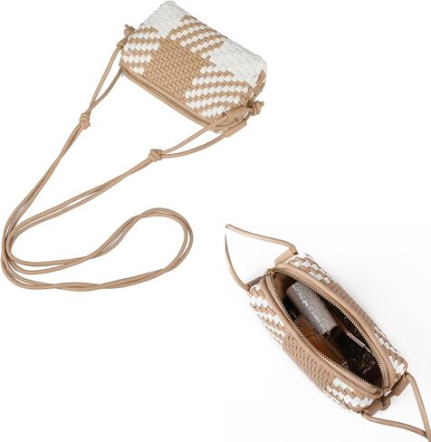 Woven Crossbody bags for women,Small Super cute bag Cell Phone Crossbody Bags Ultra Soft Shoulder Slouchy Handbags in Kuwait