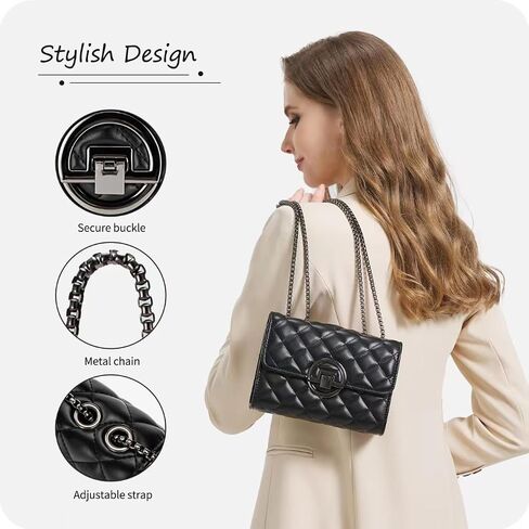 Crossbody Purses for Women Trendy, Small Black Purse Cross Body,Quilted Crossbody Bag Women,Mini Cute Handbag in Saudi Arabia