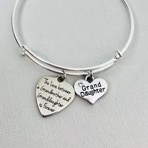 Gift for Granddaughter from Grandma, The love between a Grandmother and a Granddaughter is forever bracelet in Saudi Arabia