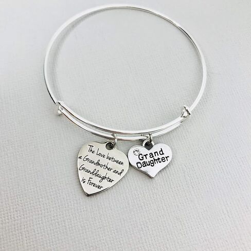 Gift for Granddaughter from Grandma, The love between a Grandmother and a Granddaughter is forever bracelet in Saudi Arabia