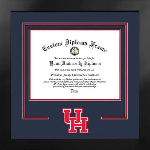 صور الحرم الجامعي NCAA Houston Cougars للجنسين إطار أسود دبلوم مانهاتن مع طباعة حجرية إضافية، أسود، مقاس واحد in Saudi Arabia
