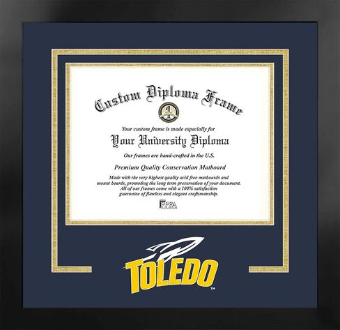 Campus Images NCAA Toledo Rockets Unisex Spirit Diploma Manhattan Black Frame with Bonus Lithograph, Black, One Size in Saudi Arabia