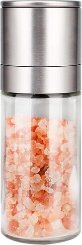 Gulex® مطحنة ملح فلفل مطحنة فلفل، مطحنة ملح قابلة لإعادة الملء، مطحنة فلفل أسود خشنة قابلة للتعديل، شاكر ملح البحر من الفولاذ المقاوم للصدأ مع دوار سيراميك (قطعة واحدة) in Kuwait