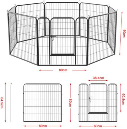 Foldable Metal Pen with Gate Pet Dog Exercise Fence Pen in Kuwait