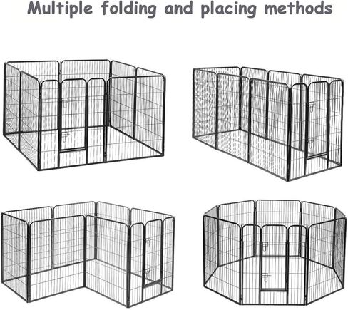 Foldable Metal Pen with Gate Pet Dog Exercise Fence Pen in Kuwait
