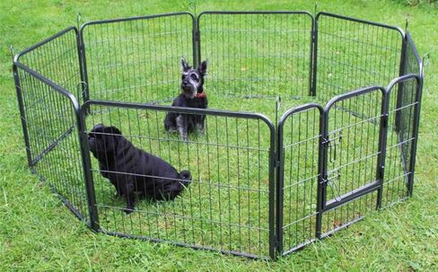 Foldable Metal Pen with Gate Pet Dog Exercise Fence Pen in Kuwait
