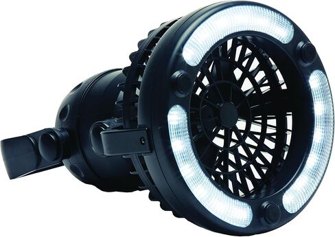 Texsport Deluxe Portable Camping Combo LED Light Lantern and Fan , Black, 6.75X7.75X6.75 in Kuwait