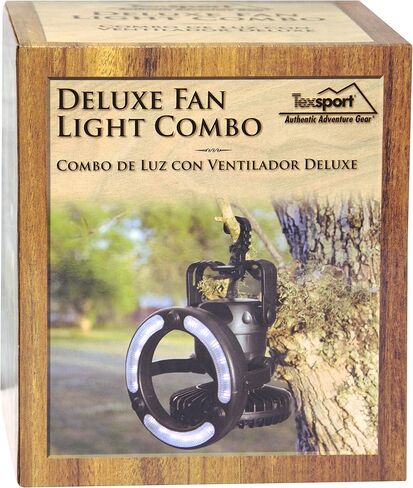 Texsport Deluxe Portable Camping Combo LED Light Lantern and Fan , Black, 6.75X7.75X6.75 in Kuwait