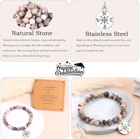 2024 Graduation Gifts for Her, High School College Graduation Gifts for Women, Inspirational Compass Graduation Bracelets with Gift in Saudi Arabia