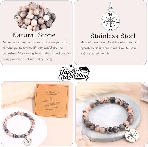 2024 هدايا التخرج لها، هدايا التخرج من الكلية الثانوية للنساء، أساور التخرج البوصلة الملهمة مع هدية in Kuwait