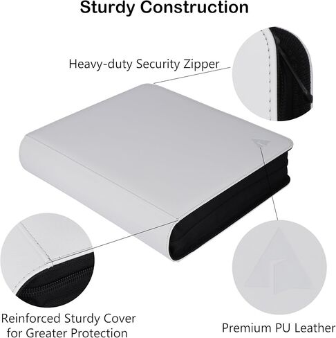 مجلد بطاقات التداول من رايفول، 9 جيوب تناسب 1116 بطاقة - حامل بطاقات معدني على شكل حرف D مع 62 صفحة سوداء مزدوجة الجوانب، ألبوم جامعي التحميل الجانبي - أسود in Kuwait