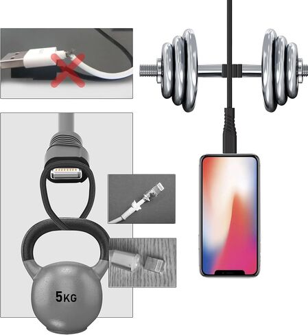 Durcord متوافق مع شاحن iPhone [معتمد من MFi]، 3 عبوات من كابل شحن Lightning إلى USB بطول 6 أقدام، متوافق مع سلك كابل شحن iPhone متوافق مع iPhone 13/12/11 Pro Max Xs X XR 8 7 iPad iPod in Kuwait