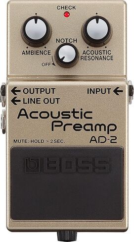 Boss AD-2 Acoustic Preamp Bundle with Power Supply, Instrument Cable, Patch Cable, and Picks in Saudi Arabia