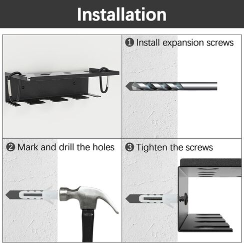 Baseball Bat Holder Wall Mount for Storage 8 Baseballs 4 Bats, SUS304 Metal Softball Bat Rack with Rubber Mat and 2 Snap Ring in Saudi Arabia