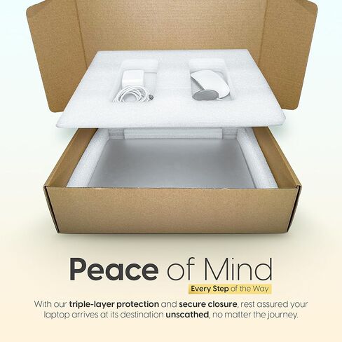 صندوق بريد لشحن أجهزة الكمبيوتر المحمول فائق الأمان لأجهزة الكمبيوتر المحمولة مقاس 13،14،15 بوصة وأجهزة Ultrabook مع بطانة إسفنجية إضافية ومساحة للشواحن والملحقات والكابلات in Kuwait