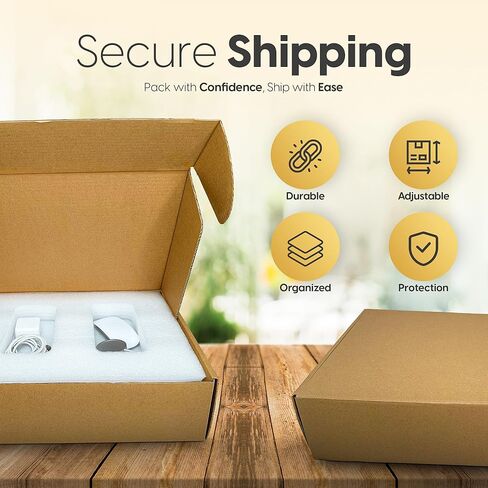 صندوق بريد لشحن أجهزة الكمبيوتر المحمول فائق الأمان لأجهزة الكمبيوتر المحمولة مقاس 13،14،15 بوصة وأجهزة Ultrabook مع بطانة إسفنجية إضافية ومساحة للشواحن والملحقات والكابلات in Kuwait