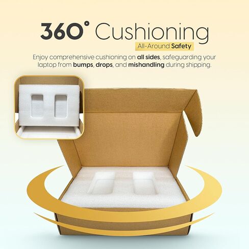 صندوق بريد لشحن أجهزة الكمبيوتر المحمول فائق الأمان لأجهزة الكمبيوتر المحمولة مقاس 13،14،15 بوصة وأجهزة Ultrabook مع بطانة إسفنجية إضافية ومساحة للشواحن والملحقات والكابلات in Kuwait
