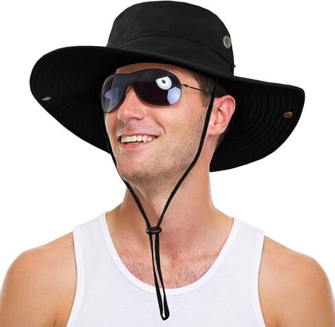 Sun Hat for Men Women UPF 50+ Fishing Hat Wide Brim Bucket Hat with UV Protection Summer Hat for Hiking, Beach, Safari in Saudi Arabia
