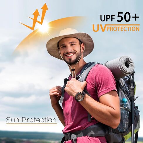 Sun Hat for Men Women UPF 50+ Fishing Hat Wide Brim Bucket Hat with UV Protection Summer Hat for Hiking, Beach, Safari in Saudi Arabia