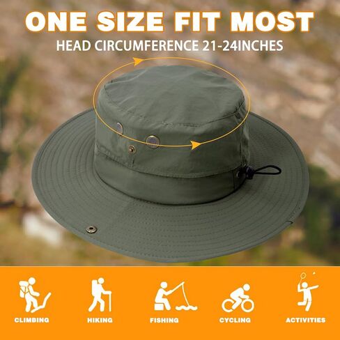 Sun Hat for Men Women UPF 50+ Fishing Hat Wide Brim Bucket Hat with UV Protection Summer Hat for Hiking, Beach, Safari in Saudi Arabia