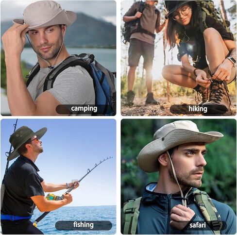 Sun Hat for Men Women UPF 50+ Fishing Hat Wide Brim Bucket Hat with UV Protection Summer Hat for Hiking, Beach, Safari in Saudi Arabia