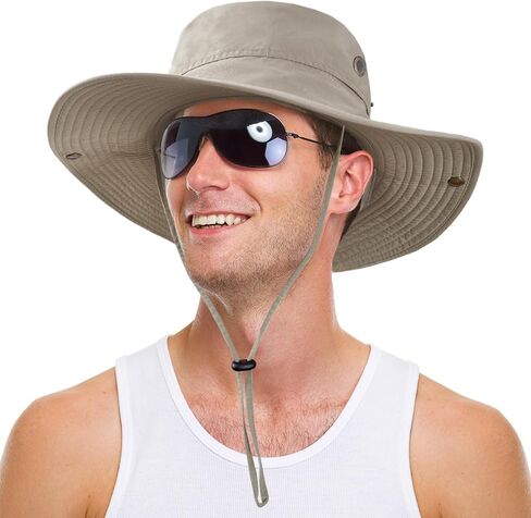 Sun Hat for Men Women UPF 50+ Fishing Hat Wide Brim Bucket Hat with UV Protection Summer Hat for Hiking, Beach, Safari in Saudi Arabia