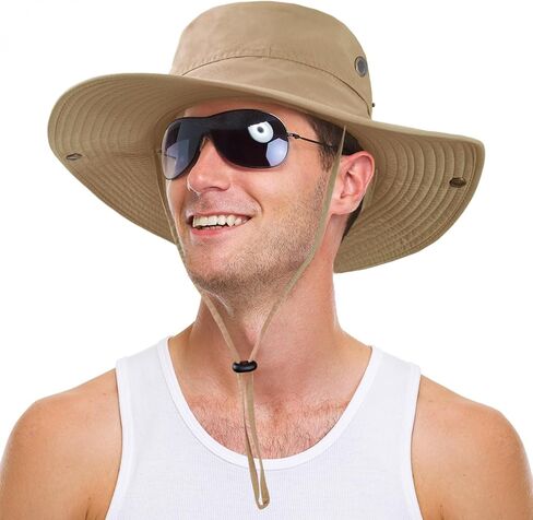 Sun Hat for Men Women UPF 50+ Fishing Hat Wide Brim Bucket Hat with UV Protection Summer Hat for Hiking, Beach, Safari in Saudi Arabia