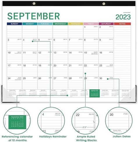 تقويم المكتب 2023-2024 - تقويم مكتب كبير 2023-2024 من سبتمبر 2023 إلى ديسمبر 2024، 22 بوصة × 17 بوصة، تقويم مكتب شهري كبير لمدة 16 شهرًا، 2 في 1، أفضل تقويم مكتب/جدار للتخطيط أو التنظيم in Kuwait