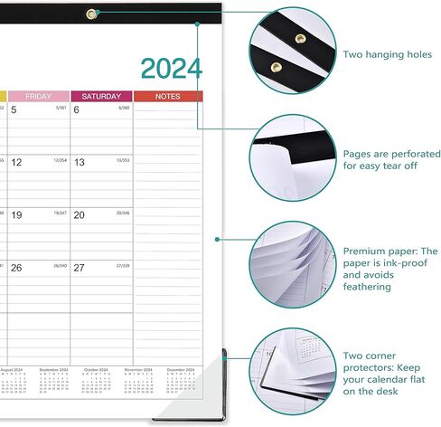 تقويم المكتب 2023-2024 - تقويم مكتب كبير 2023-2024 من سبتمبر 2023 إلى ديسمبر 2024، 22 بوصة × 17 بوصة، تقويم مكتب شهري كبير لمدة 16 شهرًا، 2 في 1، أفضل تقويم مكتب/جدار للتخطيط أو التنظيم in Kuwait