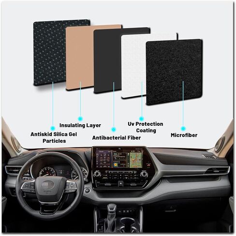 Dashboard Dash Board Cover Mat Pad Carpet Non-Slip Custom Compatible with Toyota Highlander 4th Generation 2021 2022 Protector Sunshield Highlander(Without HUD). in Saudi Arabia