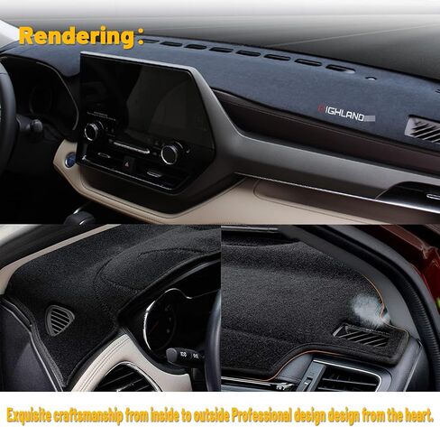 Dashboard Dash Board Cover Mat Pad Carpet Non-Slip Custom Compatible with Toyota Highlander 4th Generation 2021 2022 Protector Sunshield Highlander(Without HUD). in Saudi Arabia