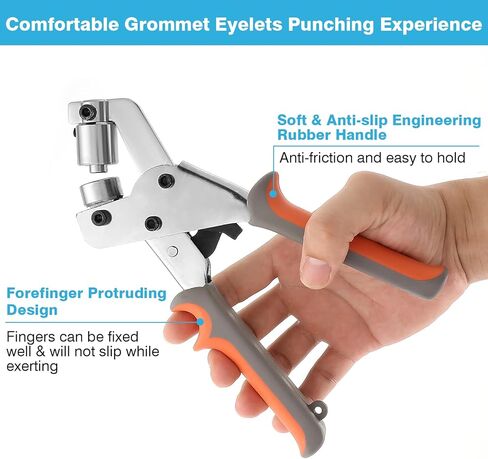 مجموعة أدوات معدنية ذات حلقات معدنية من IRONWALLS، مجموعة كماشة ثقب يدوية محمولة مع 500 قطعة حلقات معدنية فضية مقاس 10.5 مم، آلة حلقة ضغط يدوية، أداة ثقب يدوية لستارة قماش القنب in Kuwait