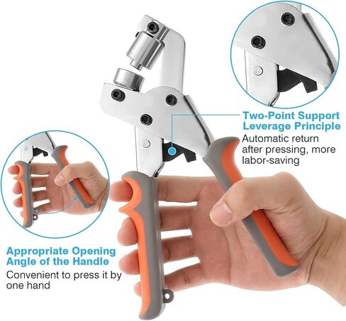 مجموعة أدوات معدنية ذات حلقات معدنية من IRONWALLS، مجموعة كماشة ثقب يدوية محمولة مع 500 قطعة حلقات معدنية فضية مقاس 10.5 مم، آلة حلقة ضغط يدوية، أداة ثقب يدوية لستارة قماش القنب in Kuwait