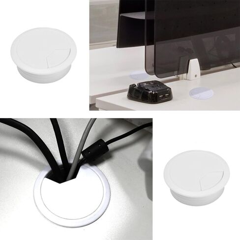 4 Pack Office Desk Grommet 2'' Round Cable Hole Caps Cover Organizer Stopper Cord Hider Buckle for Computer Desk Executive Standing Table Desktop PC Gaming Desks (Brown) in Saudi Arabia