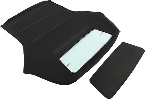 KUAFU قمة ناعمة قابلة للتحويل متوافقة مع 2000-2006 BMW 3 Series E46 غطاء من الفينيل من قماش الشراع الأسود ونافذة زجاجية ساخنة in Kuwait