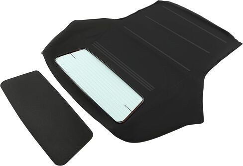 KUAFU قمة ناعمة قابلة للتحويل متوافقة مع 2000-2006 BMW 3 Series E46 غطاء من الفينيل من قماش الشراع الأسود ونافذة زجاجية ساخنة in Kuwait