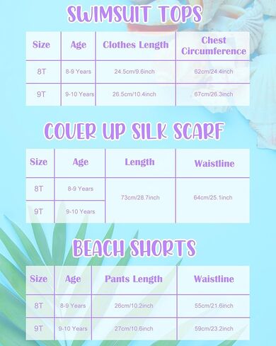 طقم بيكيني للفتيات من PASHOP مكون من 3 قطع، ملابس سباحة مع سروال سباحة وتنورة غطاء، مقاوم للماء سريع الجفاف مناسب للشاطئ in Kuwait