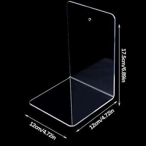 8 PCS Acrylic Book Ends, Bookends for Shelves, Clear Book Holder, Decorative Bookshelf Organizer, Bookend for Heavy Books for Bedroom Tabletop Library Office School Supplies Stationery Gift in Kuwait