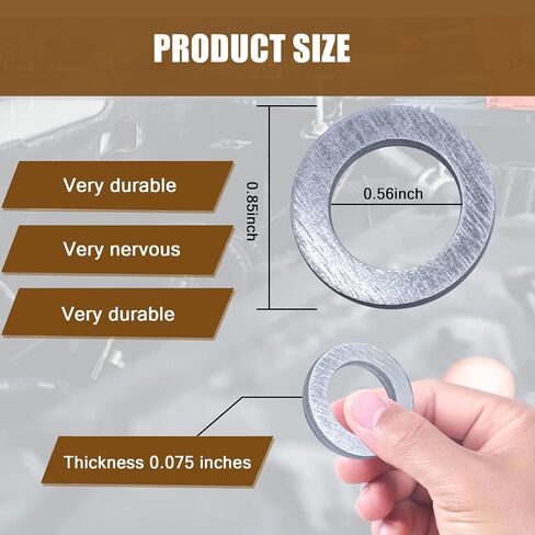 50 PCS Oil Drain Plug Gaskets, for Honda-OEM 94109-14000 Fits Most Popular Models 1973-2022, Round-Shaped Car Sealing Washer, Automobile Drain Plug Accessories (Silver) in Saudi Arabia