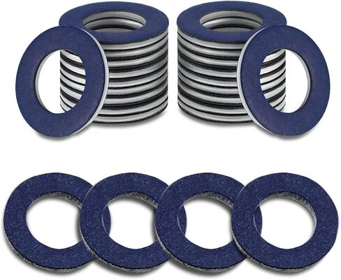50 PCS Oil Drain Plug Gaskets, for Honda-OEM 94109-14000 Fits Most Popular Models 1973-2022, Round-Shaped Car Sealing Washer, Automobile Drain Plug Accessories (Silver) in Saudi Arabia