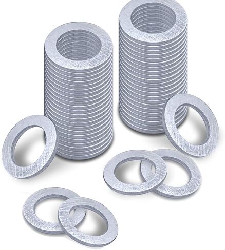 50 PCS Oil Drain Plug Gaskets, for Honda-OEM 94109-14000 Fits Most Popular Models 1973-2022, Round-Shaped Car Sealing Washer, Automobile Drain Plug Accessories (Silver) in Saudi Arabia