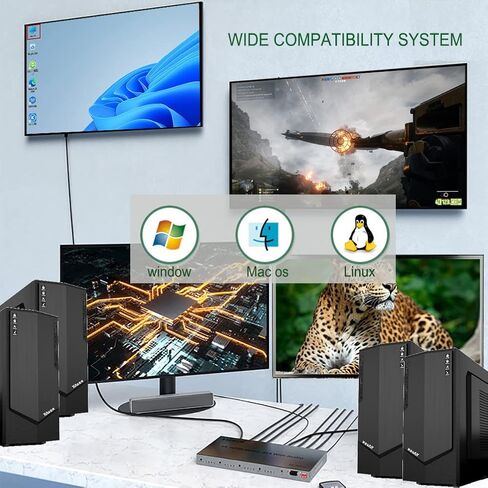 مقسم HDMI 4K، محول HDMI مصفوفة 4in 4out، HDMI 2.0 يدعم 3840x2160@60HZ مع مفتاح الصوت، جهاز تحكم عن بعد بالأشعة تحت الحمراء + زر الضغط + التحكم RS232، يدعم مستخرج الصوت EDID، ثلاثي الأبعاد، HDR، 18 جيجابايت في الثانية، HDCP 2.2 in Kuwait