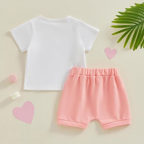 Toddler Baby Girl Summer Outfits Aunties Bestie Era Ruffle Short Sleeve Daisy T-Shirt Tops Shorts 2Pcs Clothes Set in Kuwait