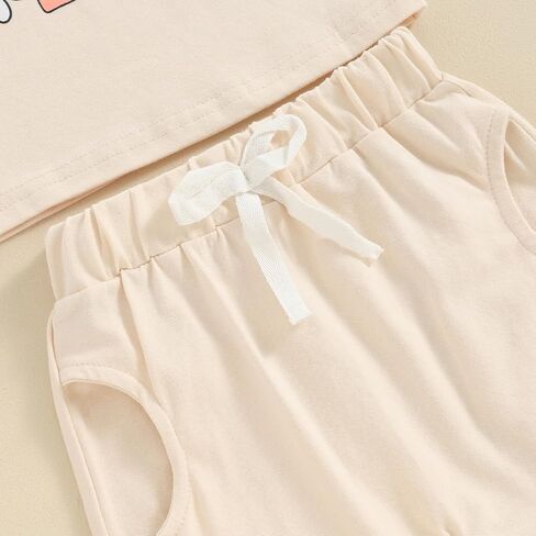 Toddler Baby Girl Summer Outfits Aunties Bestie Era Ruffle Short Sleeve Daisy T-Shirt Tops Shorts 2Pcs Clothes Set in Kuwait